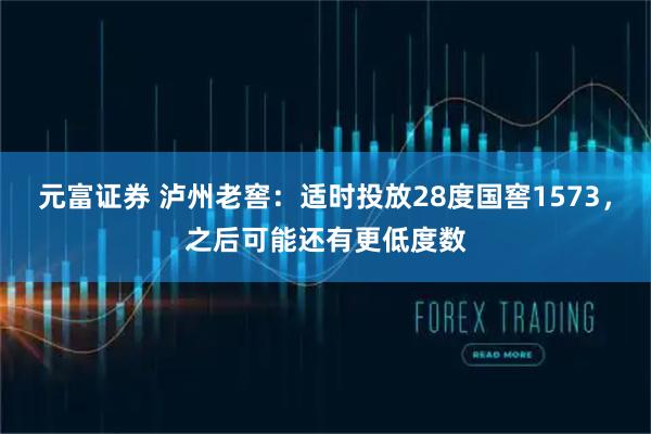 元富证券 泸州老窖：适时投放28度国窖1573，之后可能还有更低度数