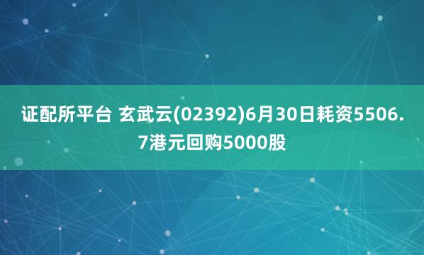 证配所平台 玄武云(02392)6月30日耗资5506.7港元回购5000股